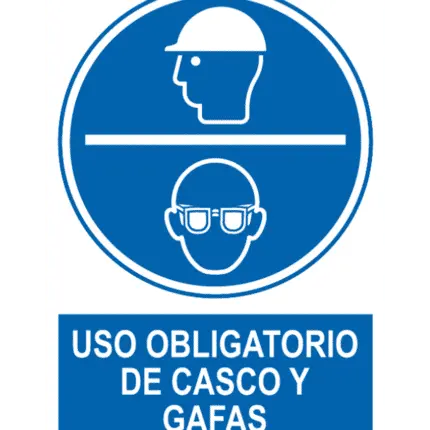 Signal / Poster mandatory use of helmet and glasses