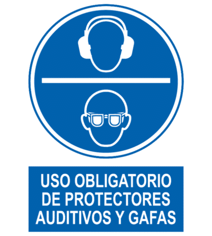 Signal / Poster of Mandatory Hearing Protectors Glasses