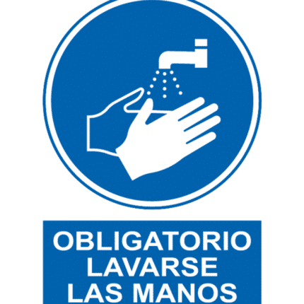 Señal / Cartel de Obligatorio lavarse las manos