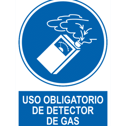 Señal / Cartel de Uso obligatorio de detector de gas