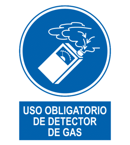 Señal / Cartel de Uso obligatorio de detector de gas