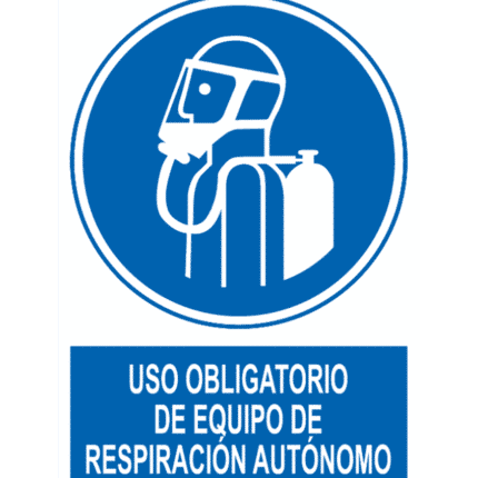 Señal / Cartel de Obligatorio equipo respiración autónomo