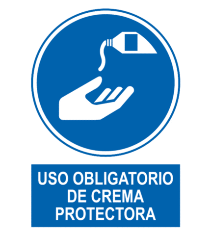 Señal / Cartel de Obligatorio de crema protectora