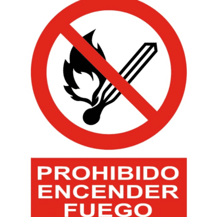 Señal / Cartel de Prohibido encender fuego