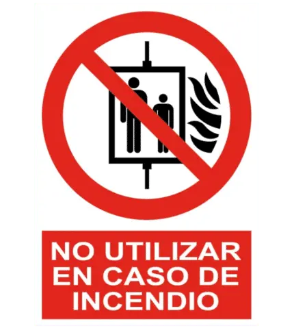 Signal / Poster Do not use elevator in case of fire
