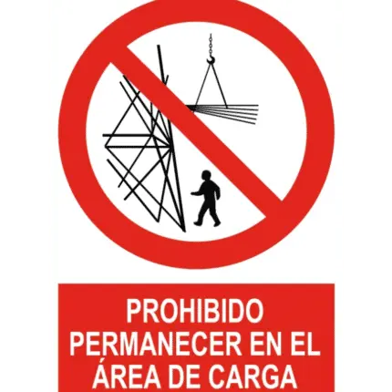 Señal / Cartel de Prohibido permanecer en área de carga