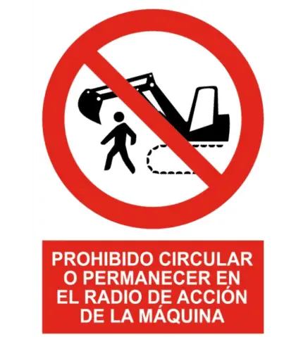 Señal de Prohibido circular permanecer radio máquina