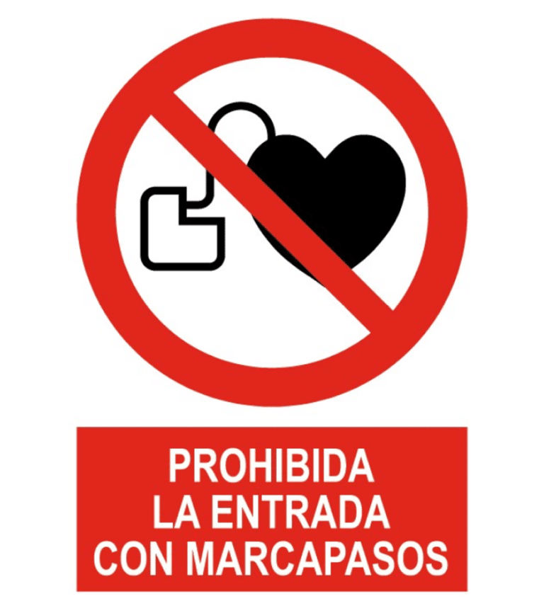 Señal / Cartel Prohibido entrar con marcapasos - SERIOR