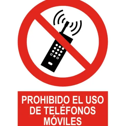 Señal / Cartel de Prohibido el uso de teléfonos móviles
