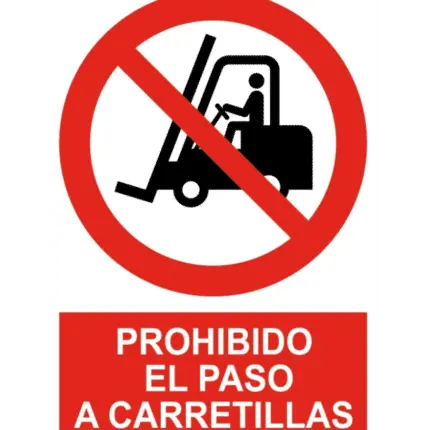 Signal / Poster forbidden passage to forklifts