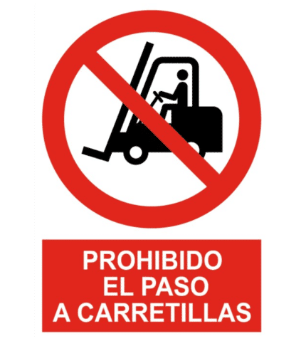 Señal / Cartel de Prohibido el paso a carretillas