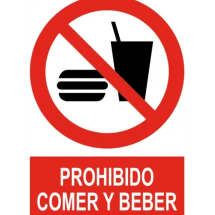 Sign / Poster forbidden to eat and drink