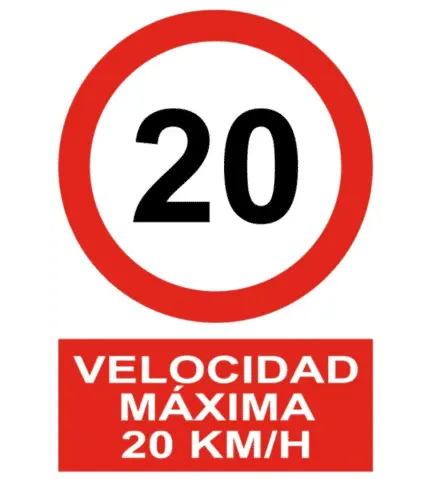 Signal / Maximum Speed Poster 20 Km/h