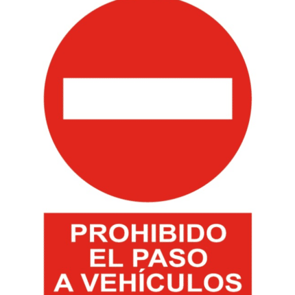 Señal / Cartel de Prohibido el paso a vehículos