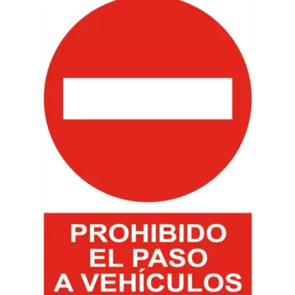 Signal / Poster forbidden passage to vehicles