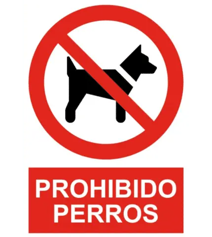 Señal / Cartel de Prohibido perros