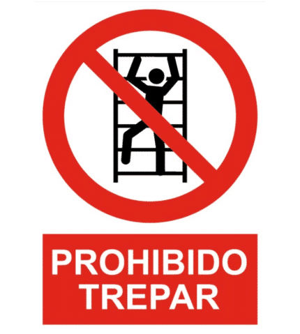 Señal / Cartel de Prohibido trepar