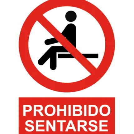 Señal / Cartel de Prohibido sentarse