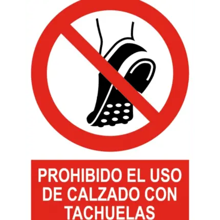 Señal / Cartel de Prohibido uso calzado con tachuelas