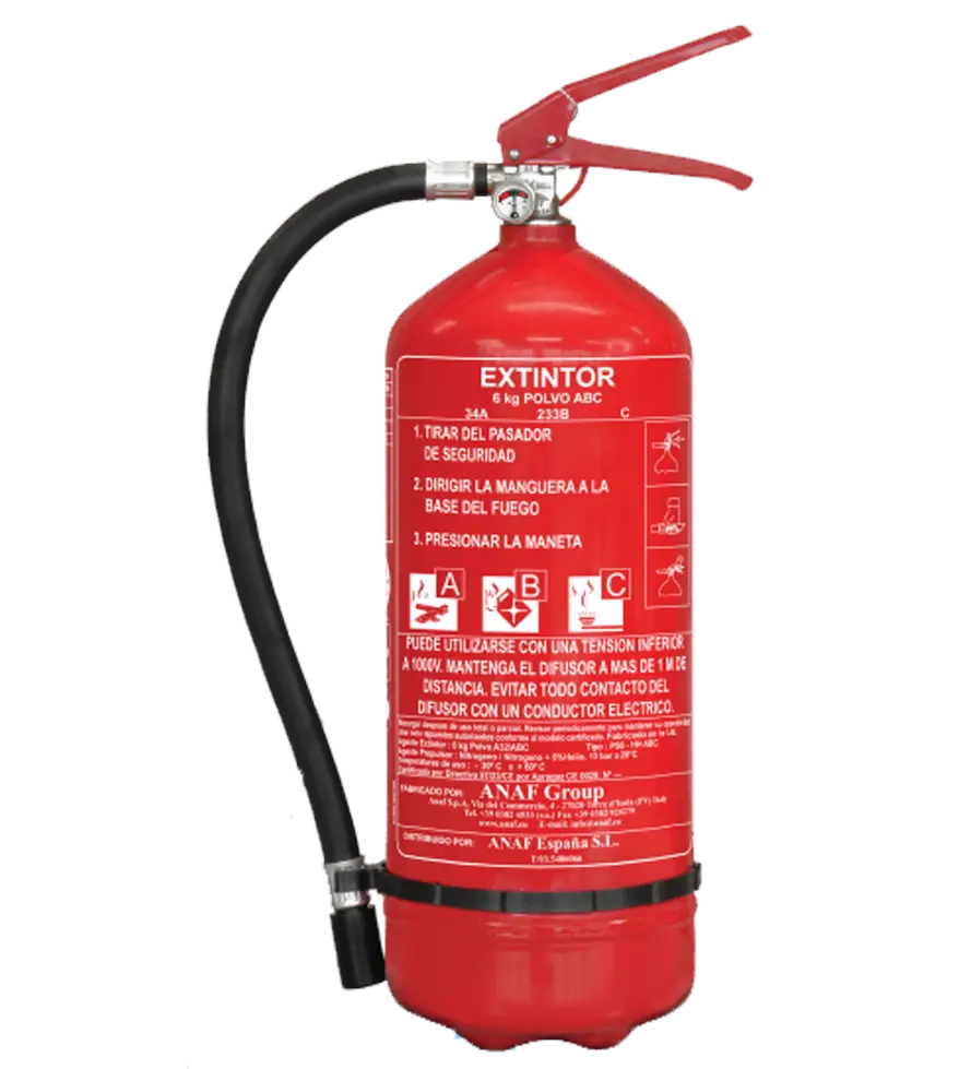 Extintor de Polvo Químico Seco ABC EXTIN-FLAM (6 KG)