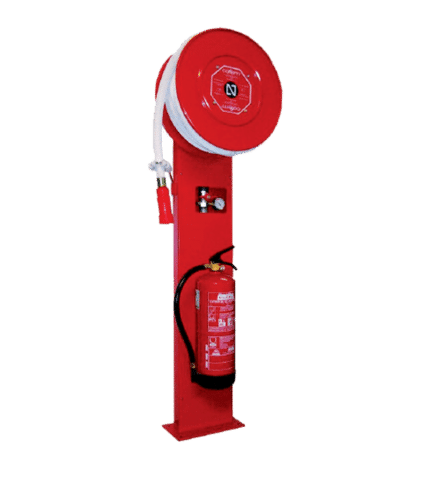 Fire hose cabinet on SPB25 floor support