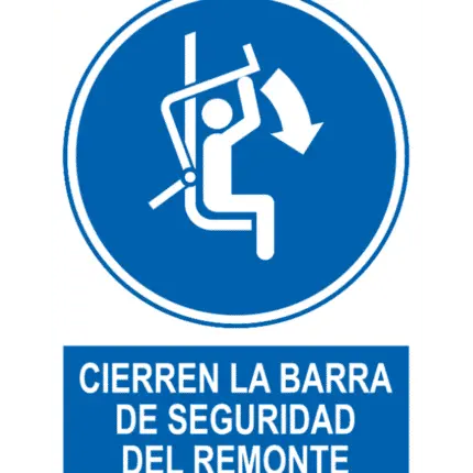 Signal / Cartel Close ski lift safety bar.