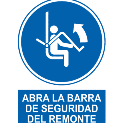 Signal / Cartel Abran ski lift safety bar