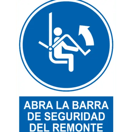 Signal / Cartel Abran ski lift safety bar
