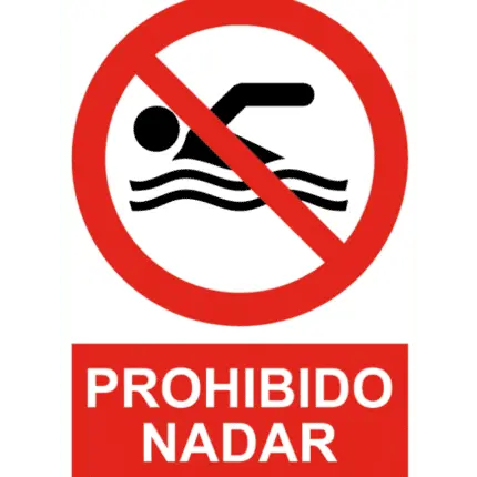 Señal / Cartel de Prohibido nadar