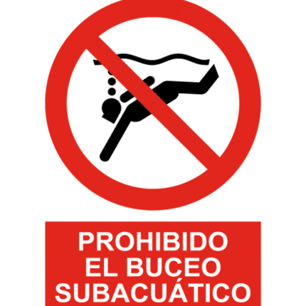 Señal / Cartel de Prohibido el buceo subacuático