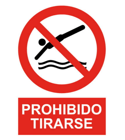 Señal / Cartel de Prohibido tirarse