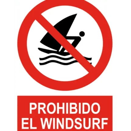 Señal / Cartel de Prohibido el windsurf