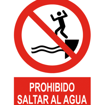 Señal / Cartel de Prohibido saltar al agua