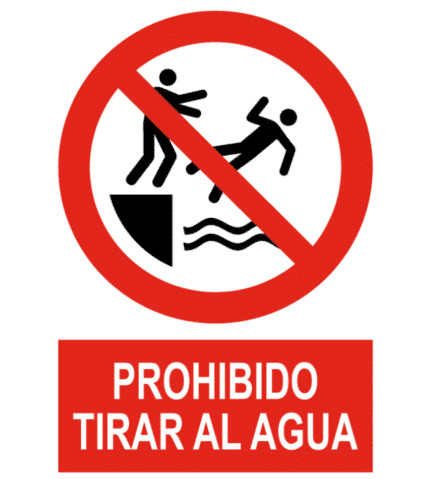 Signal / Poster forbidden to throw into the water