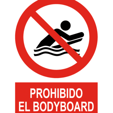 Señal / Cartel de Prohibido el bodyboard