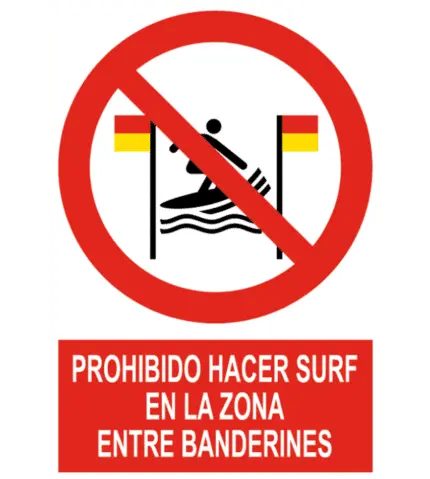 Signal / Poster forbidden to surf between pennants
