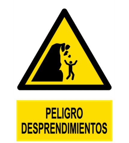 Señal / Cartel de Peligro desprendimientos