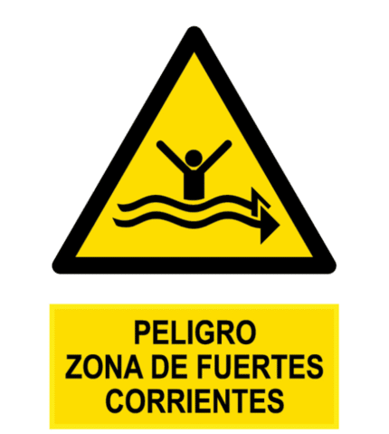 Signal / Danger Sign Zone Strong Currents