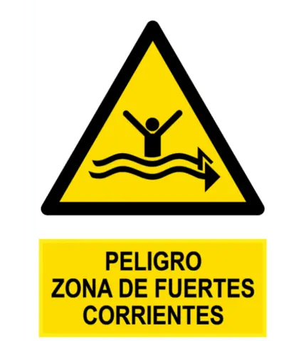 Signal / Danger Sign Zone Strong Currents