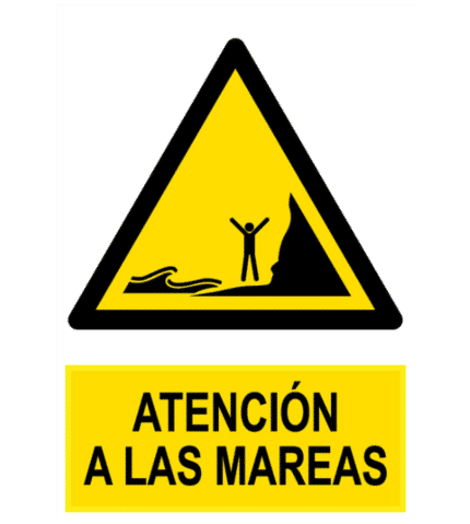 Señal / Cartel de Atención a las mareas