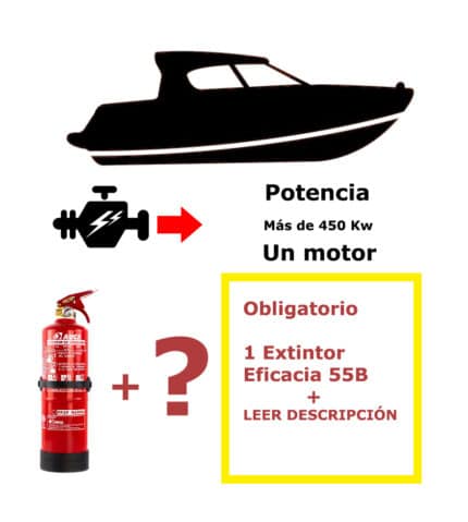 Ship extinguisher pack. Power greater than 450 Kw. An engine