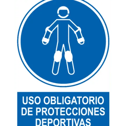 Señal / Cartel de Uso obligatorio protecciones deportivas
