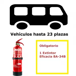 Pack extintor para vehículos de 23 plazas