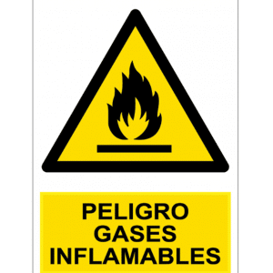 Señal / Cartel de Peligro. Gases inflamables