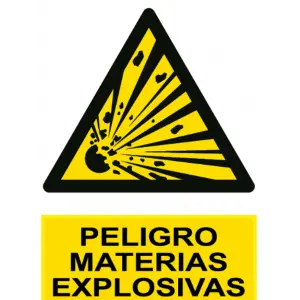 Señal / Cartel de Peligro. Materias explosivas