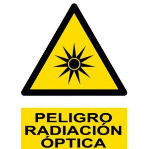 Señal / Cartel de Peligro. Radiación óptica