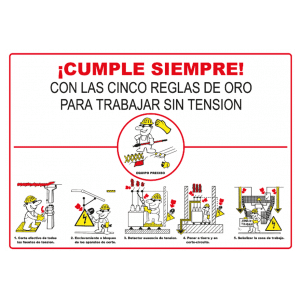 Cartel informativo de Reglas para trabajar sin tensión