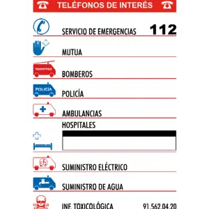 Cartel informativo de Teléfonos de interés