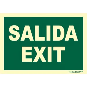 Señal / Cartel de Salida - Exit. Clase B
