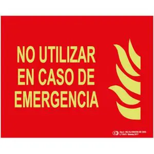 NO UTILIZAR EN CASO DE EMERGENCIA